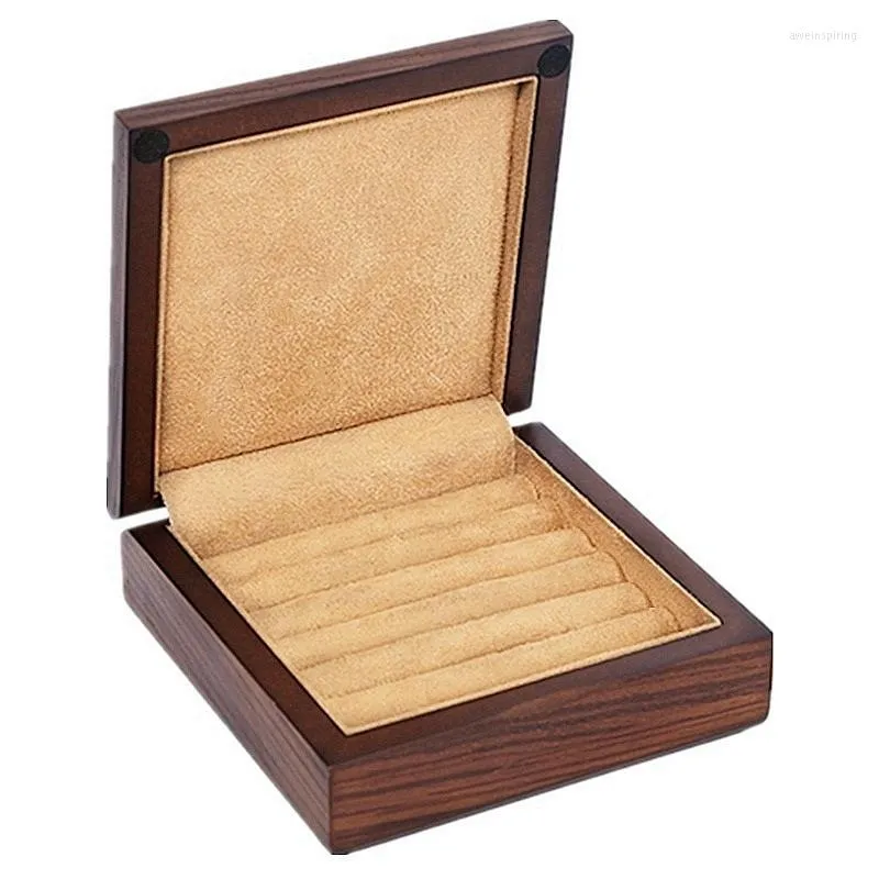 Sacchetti per gioielli Fatti a mano da viaggio in legno Scatola da esposizione in legno Custodia da imballaggio Anello Orecchini Organizzatore Fidanzata da donna Regalo per matrimonio