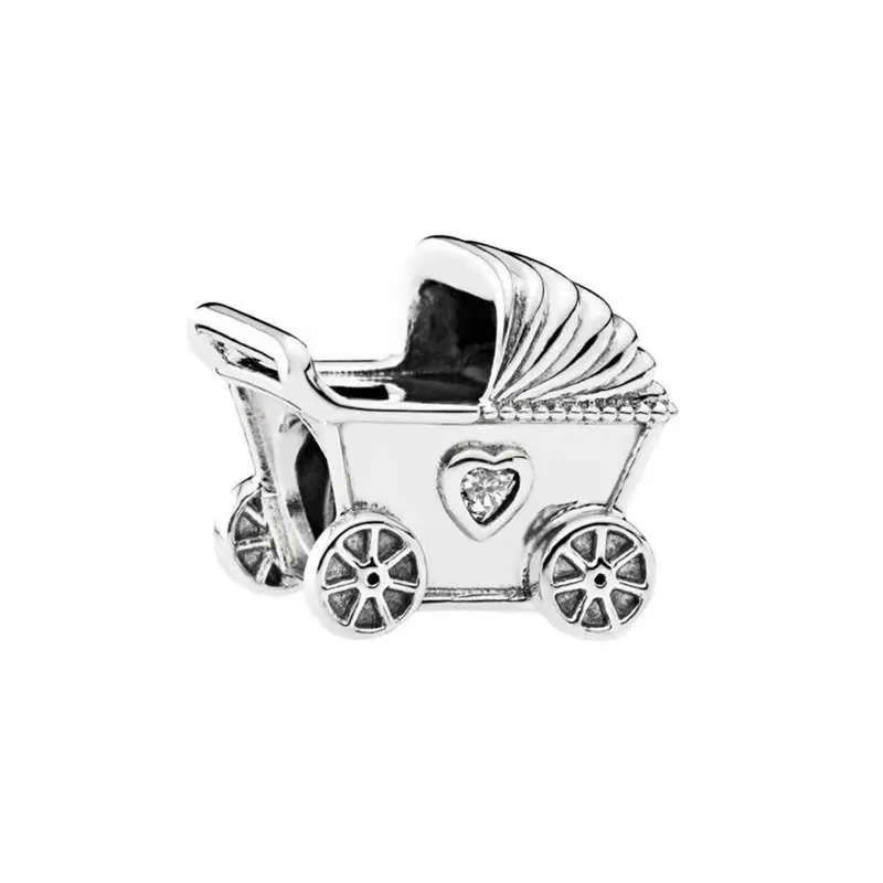 Pandora-925 Silver Sterling Charms Pendentes Fit Pandora Cute Car Ornament Ajustável Pull Bracelet Bead, Pandora Box grátis na compra