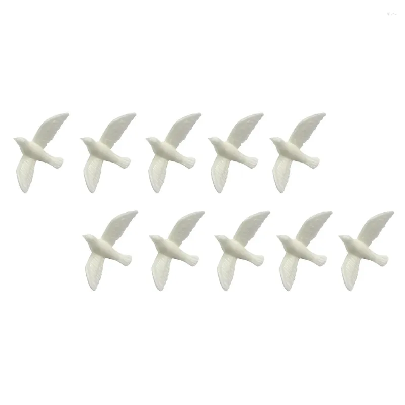 Flores decorativas 10 Pcs Pombo Branco Modelo Miniatura Estatuetas de Fadas Decoração Artificial Simulação Resina Amantes Acessórios para Casa