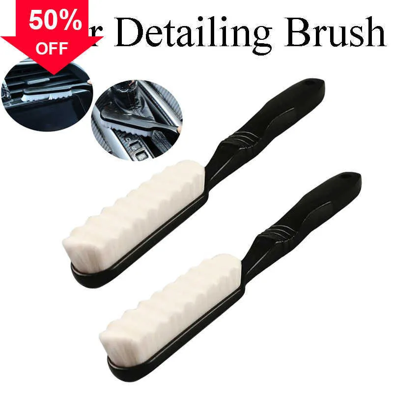 New Car Interior Detailing Brush Auto Long Handle Dense Cleaner Vehicle Wash Tool Interior Leather Panel Roof Cleaning Accessories