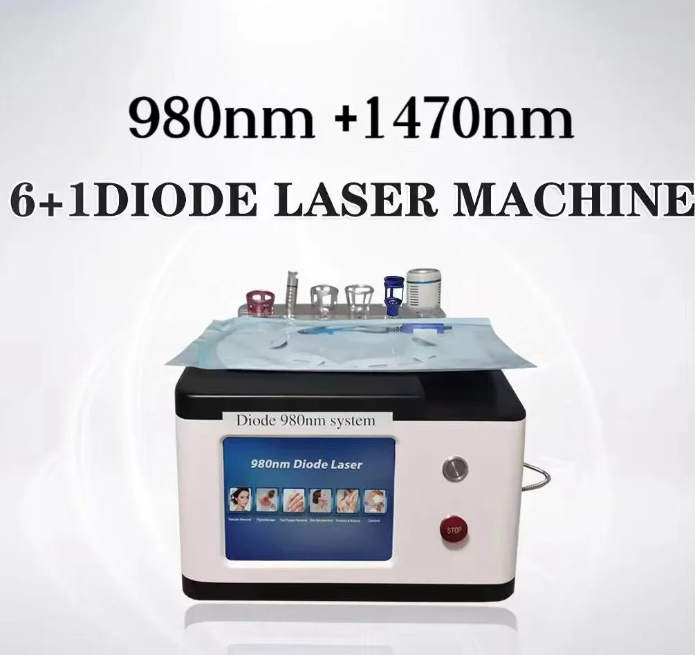 Puissant laser à diode laser 980 nm 1470nm Endolifting peau raffermissant vasculaire/vaisseaux sanguins/élimination des varicosités lipolyse machine de chirurgie de liposuccion