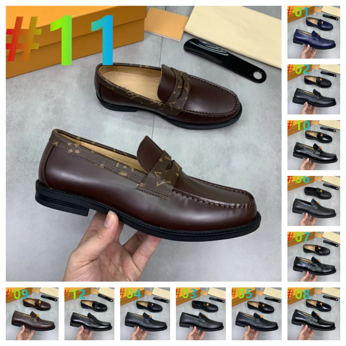 Роскошные лоферы Мужское повседневное вождение обуви Shoess Shoess Designer Leathernuine Mocasines Hombre Cuero Genuino размер 38-45