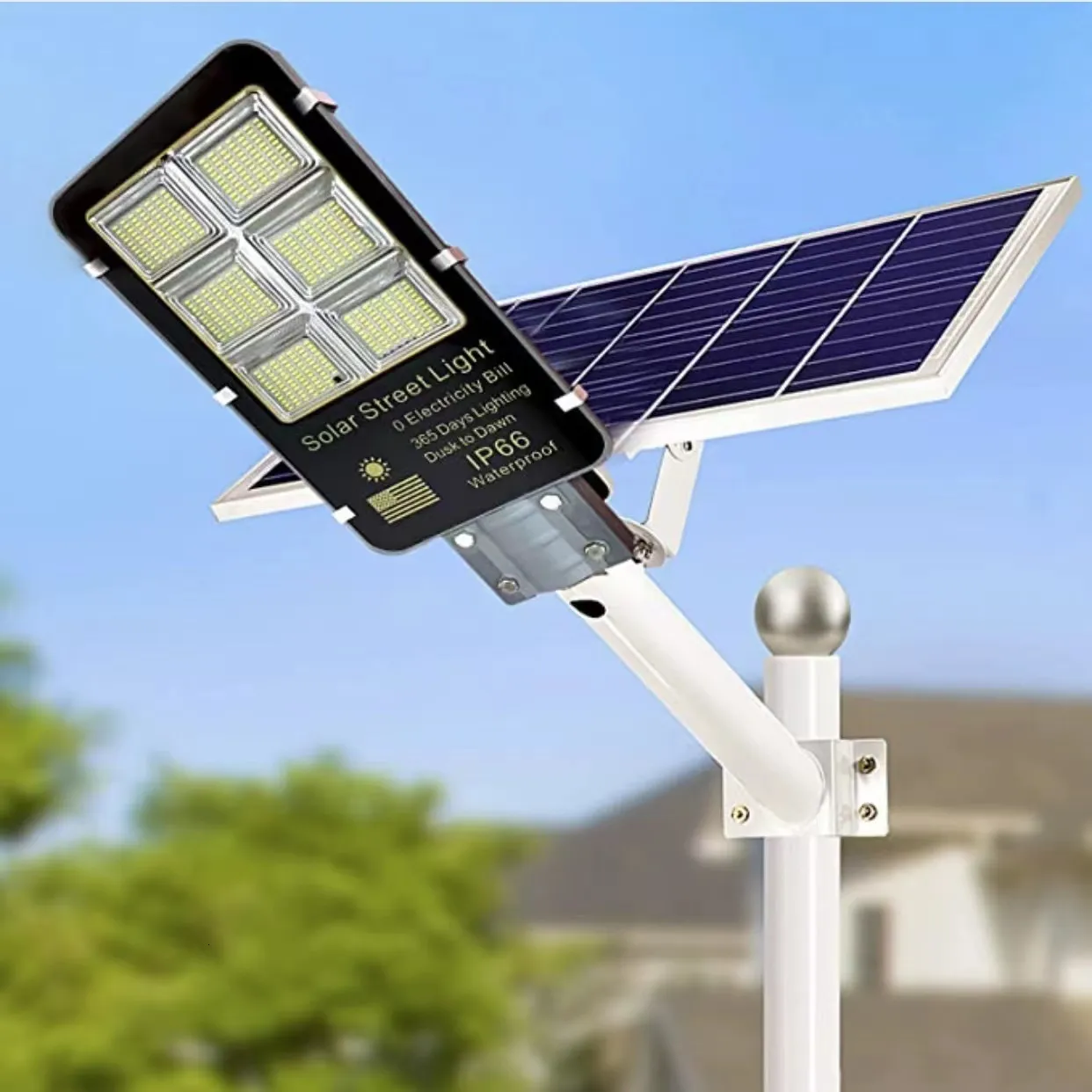 Décorations de jardin 3000W lampadaires solaires extérieurs 20000LM lumières de parking solaires IP66 étanche sécurité solaire led projecteurs cour jardin 230609