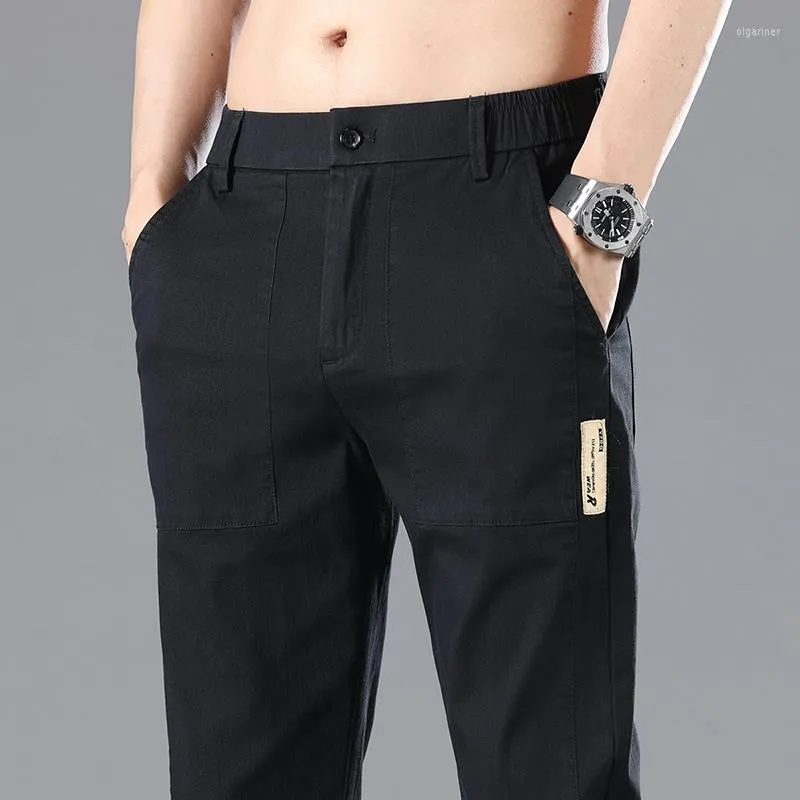 Men's Pants Male Dark Light Grey Black Casual 2023 Summer Youthful Vitality Lightweight Business Sweatpants Travel Mens Jersey Fabric