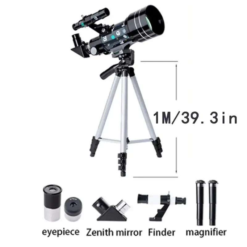 Children's Astronomical Telescope Entry-level, Can Watch The Stars And The Moon, Cartoon Birthday Gift For Children, Scientific And Educational Educational Toys