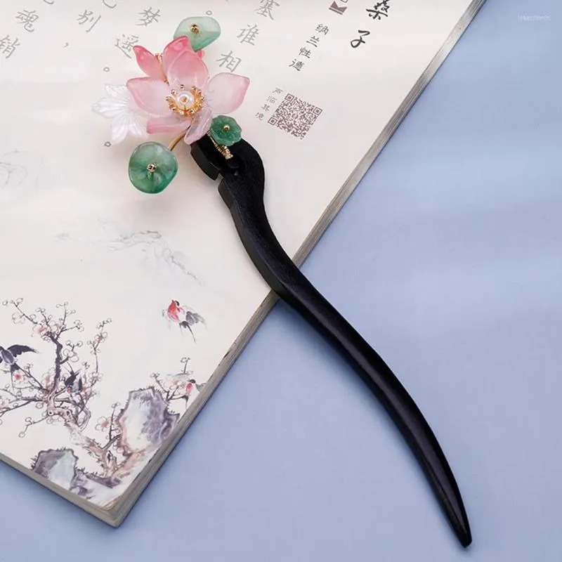 Klipsy do włosów chińskie patyki widelce retro modne spinki do włosów dla długich uchwytów na nakrycia kwiatowe kobiety dziewczyny styl biżuterii