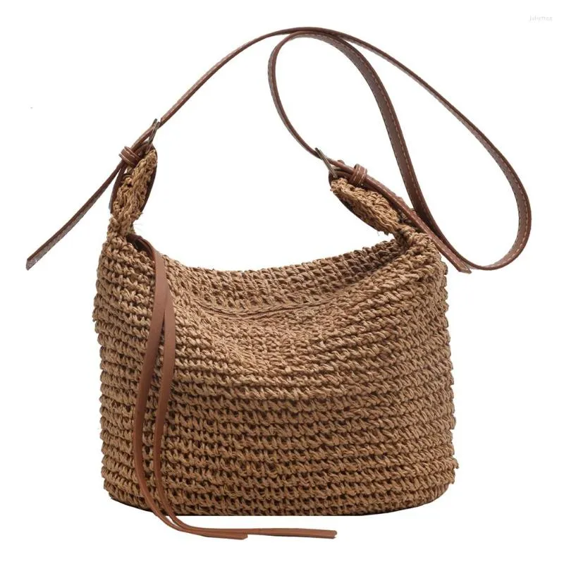 Evening Bags Hand-Woven Handbags Handmade Shoulder Bag Paper Rope Fashion Casual Simple Elegant Strap Adjustable Summer Beach