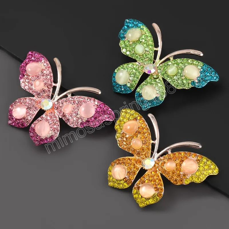 Mode Métal Strass Papillon Broche Femmes Populaire Exagéré Corsage Partie Simple Accessoires