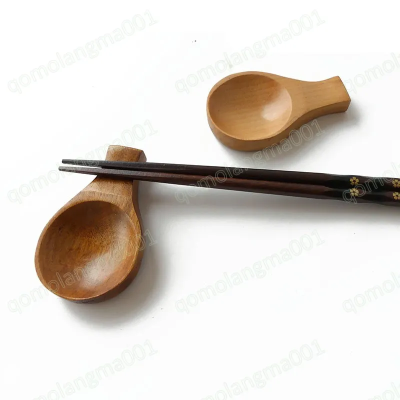Porta bacchette a forma di cucchiaio Porta bacchette in legno ecologico Cucchiaio di legno Piatti condimento Piatto salsa a forma di cucchiaio piccolo