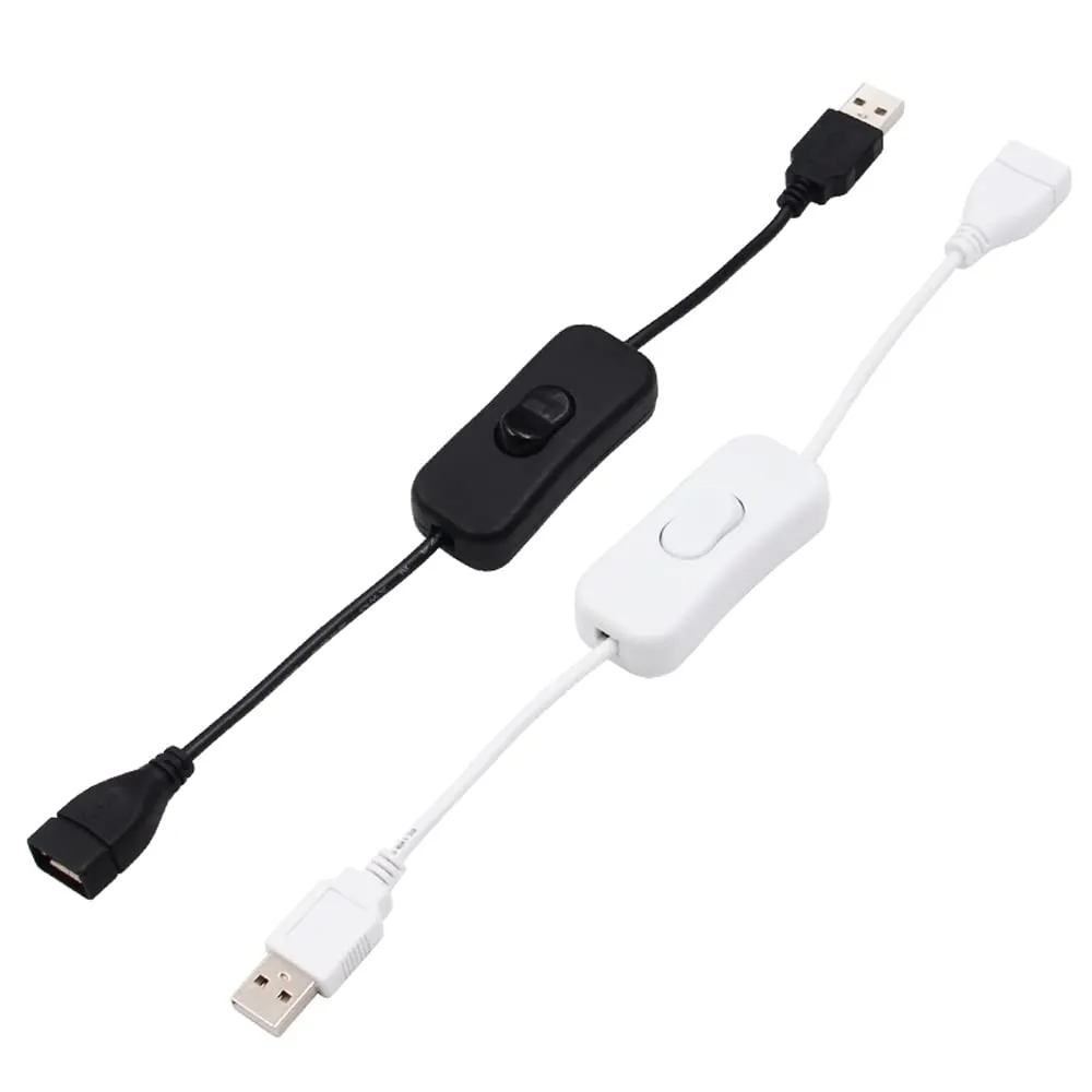 Male to Female USB Cable with On/Off Switch, USB Extension Inline Rocker Switch for Driving Recorder, LED Desk Lamp, USB Fan, LED Strip