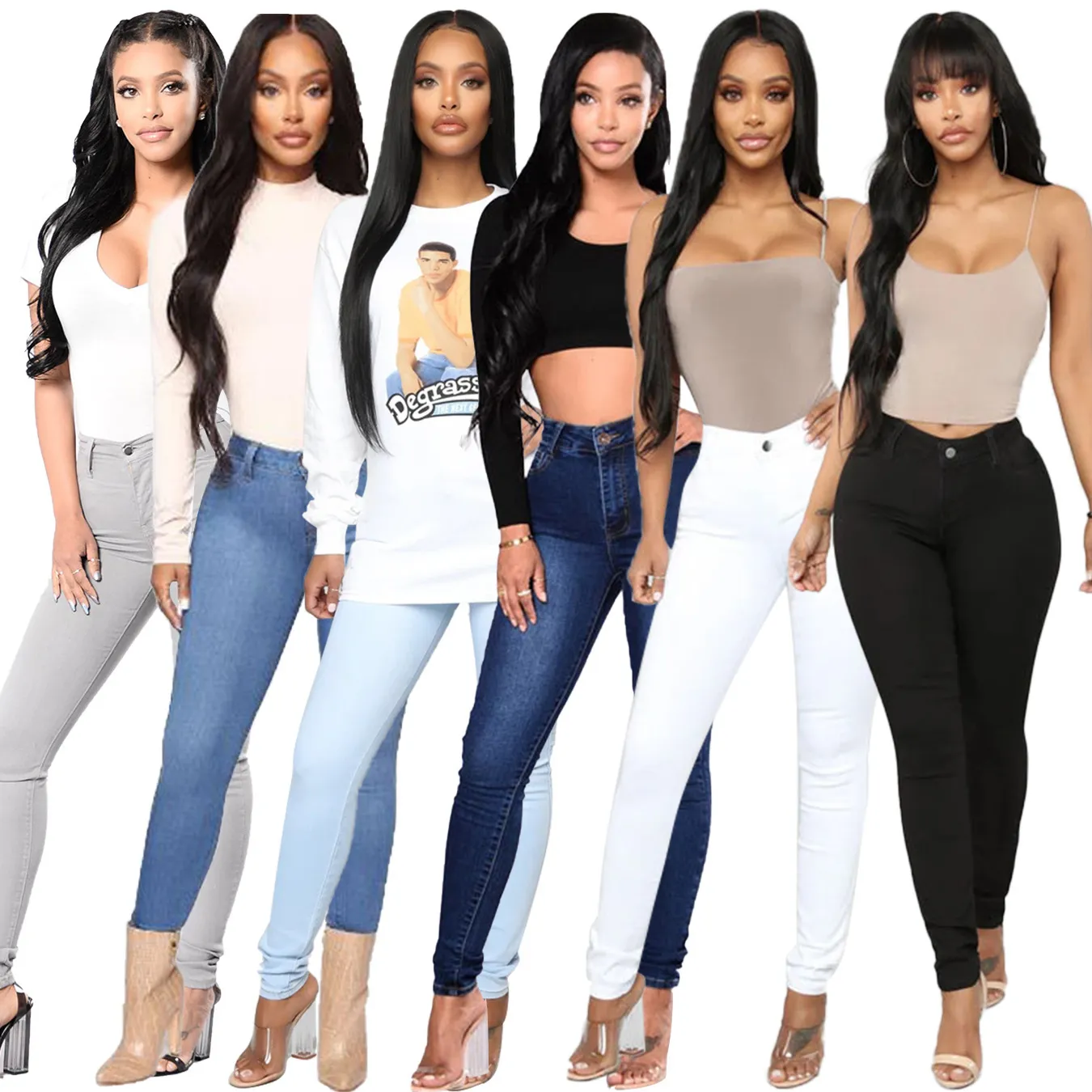 2023ss femmes jean skinny haute stretch jeans crayon pantalon designer jean femmes tendance de la mode avec poche jeans casual denim pantalon