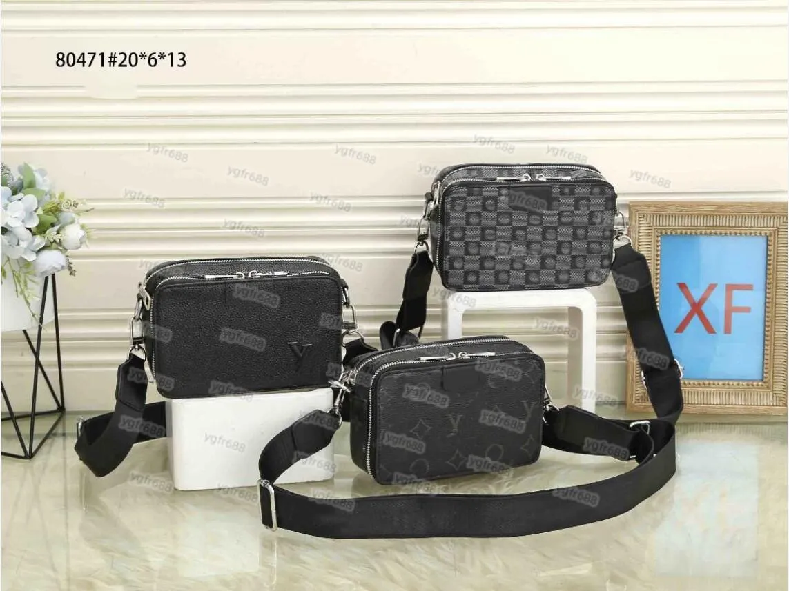 Groß sparen beim Kauf von Männer Mit Lederumhängenden Schwarze Karierte PU  Leder Umhängetasche Für Männer Frauen Vielseitiger Crossbody Messenger