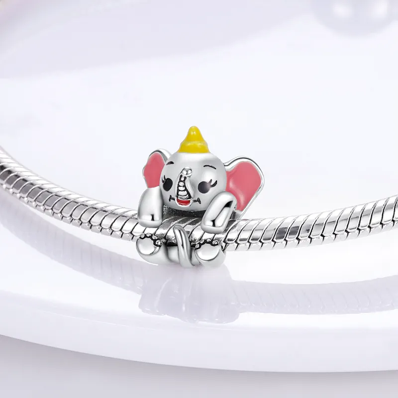 925 silver Fit Pandora Original charms DIY Pendant women Bracelets beads color kitty pendant charms beads