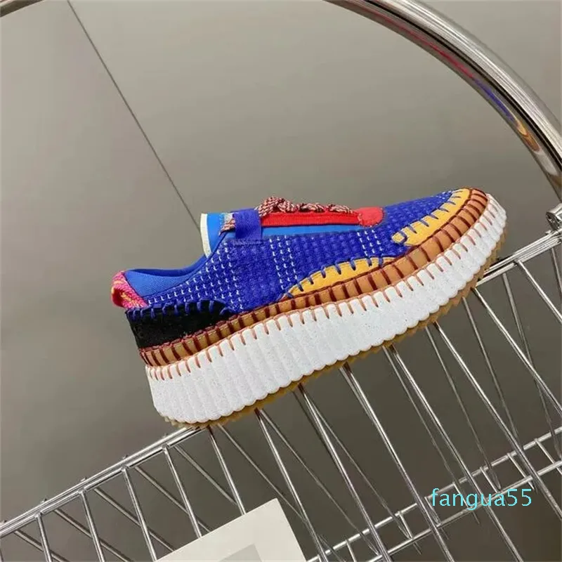 2023-Designer Women Casual Shoes Sneakers Nytt mönster Porto Canvas Rainbow Sneaker Running Sports Shoe Recycled Mesh Fabric Size 35-42