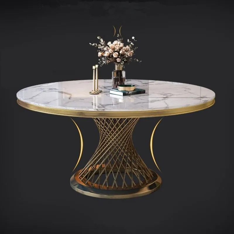 Fashion Nordic Styles Dinner Room Furniture Round Table Metal Cylinder Coffee Desk For Home Balcony Restaurant Decor