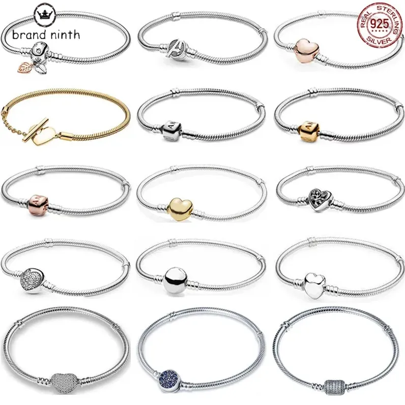 Authentic Fit Bransoletka Pandora Charms Pendant DIY klasyczny bransoletka prosta łańcuch kości węża