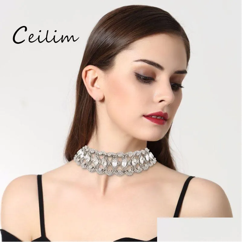 Pendant Necklaces Selling Fashion Fl Rhinestone Necklace Choker Women New Arrive Short Statement Collier Femme Neck Wholesale Drop D Dhq1X