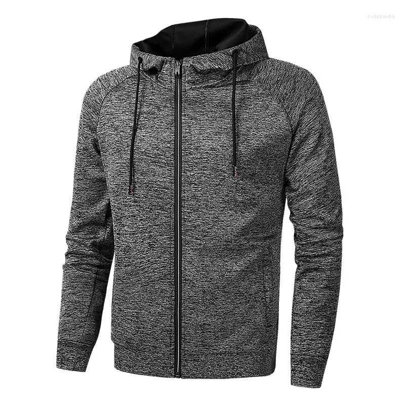 Herrtröjor män avslappnad höst vinter fitness hoody kappa full zip up jacka sport som kör vandra lös sportkläder vindbrytare kläder