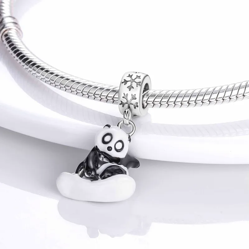 925 silver Fit Pandora Original charms DIY Pendant women Bracelets beads color kitty pendant charms beads