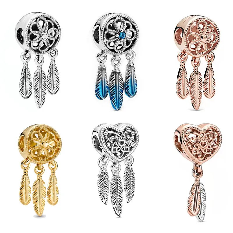Pandora-925 Sterling Silver Dangle Charms Fit Pandora New Lazada Accessories Dreamcatcher Tassel Ornament Adjustable Pull and Complimentary Pandora Box