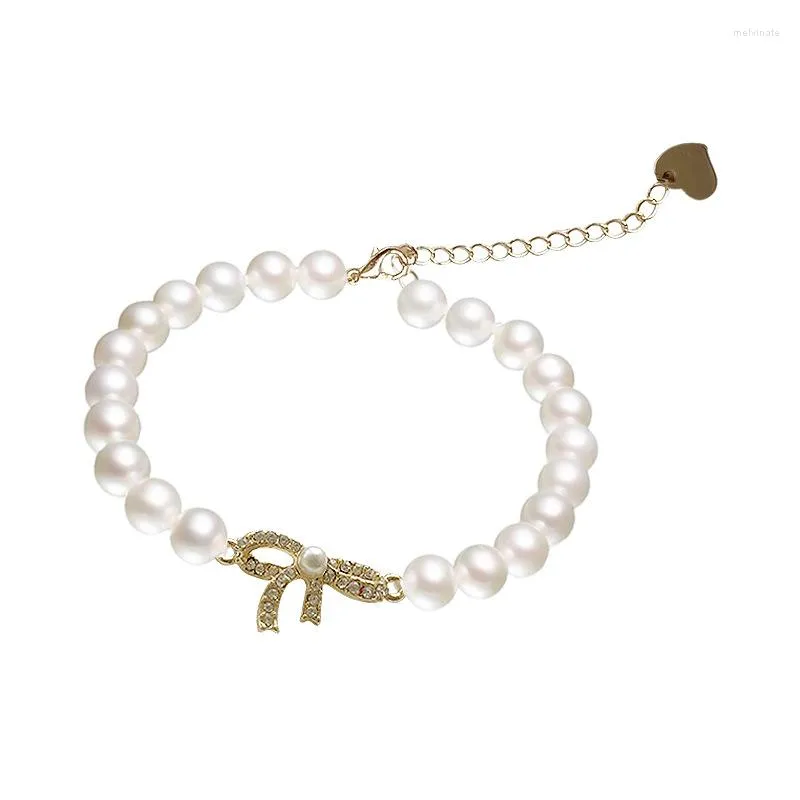 Charm Bracelets HGFRQ Fashionable Sweet Bow Pearl Bracelet Women Ins Niche Design High-level Versatile Simple Hand String Personality