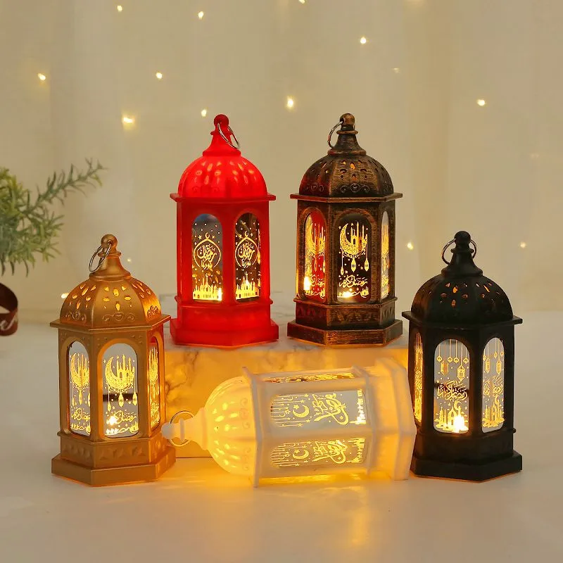 Vintage Gold European Castle Candlestick Hanging Candle Holder Moroccan Plastic Lantern Wedding Home Decor Ornaments