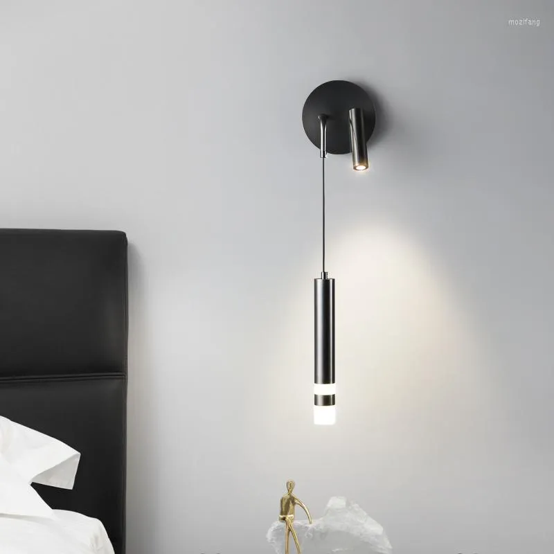 Applique TEMAR Moderne Cuivre Noir Chevet Lumière LED Simplement Créatif En Laiton Pour La Maison Salon Chambre