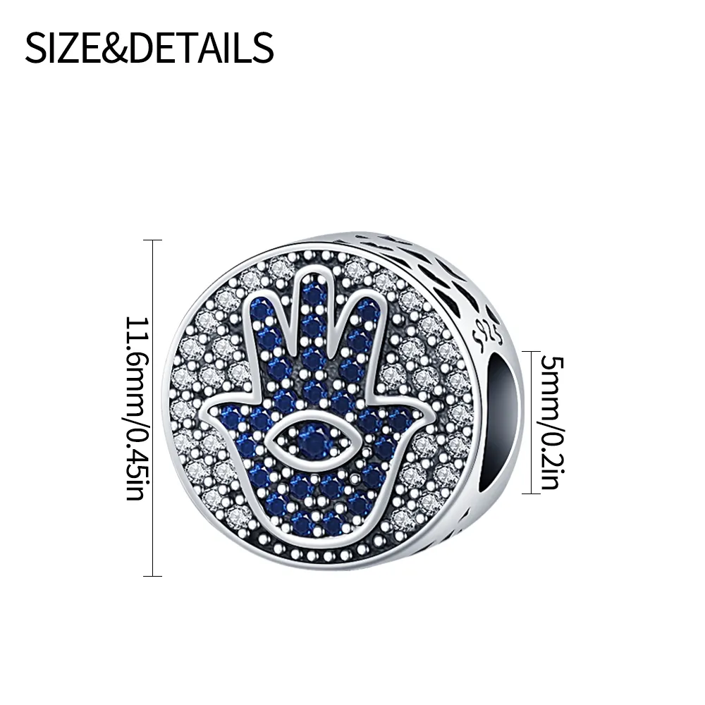 925 silver Fit Pandora Original charms DIY Pendant women Bracelets beads Round Zircon Charm Bead