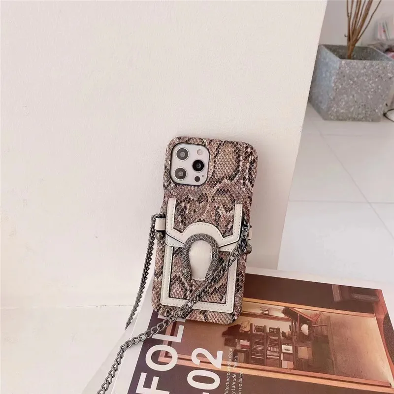 Designer Card Pocket Storage Fashion Cell Phone Cases for iPhone 14 14plus 14pro 14promax 13promax 13 13pro 12 12pro pu Leather Shell Cases Shoulder Neck Strap Cover
