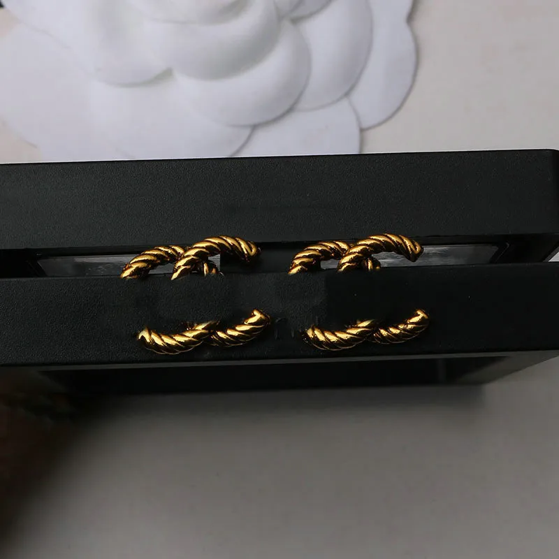 Women Fashion Designer Jewelry Stud Earring 18K Gold Plated Crystal Rhinestone Diamond Earrings Engagement