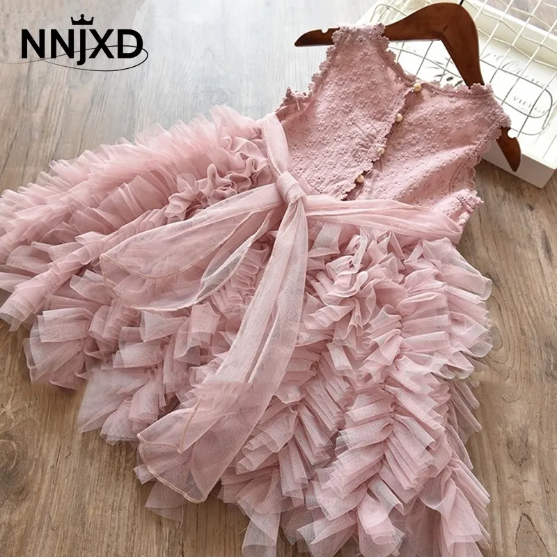 Abiti da ragazza Summer Kids For Girls Tutu Fluffy Cake Smash Dress Elegante Princess Party Wedding Girl Birthday Abbigliamento 3 8Y 230609