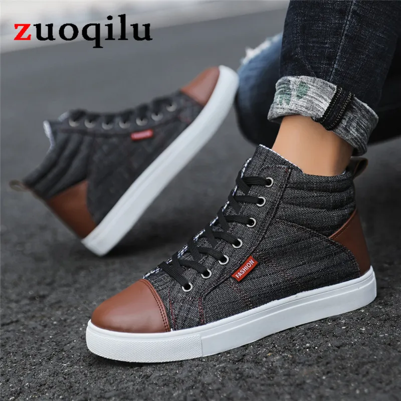 Denim chaussures décontractées pour hommes chaussures en toile chaussures décontractées respirantes hommes baskets haut chaussures vulcanisées hommes zapatillas hombre