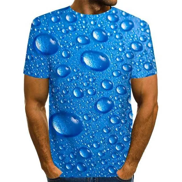 Heren T-shirt Ronde hals Kort Slapen Groen Blauw Paars Informeel Dagelijks Opdruk Tops Street chic overdreven Zomer Graphic Tees