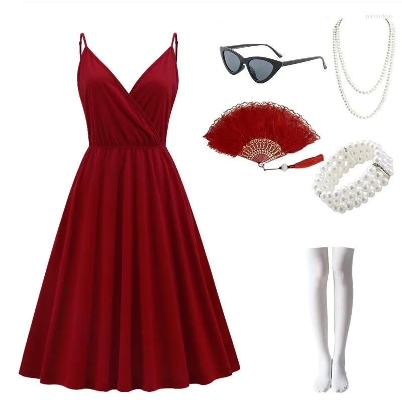 Stage Wear 2023 1950 -talet Hepburn Style Dress European och American Women's Summer Retro Party Solid