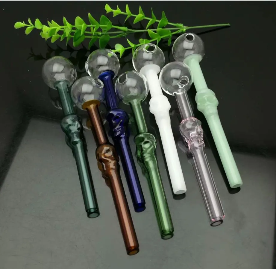 Glass Pipes Smoking Manufacture Hand-blown hookah Hot selling color skull pot in Europe and America