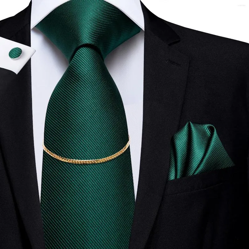 Bow Ties Hi-tie dla mężczyzn Hanky ​​Mankiety Silk Green Fashion Gold Men Męska sieć luksusowa klasyczna Business Wedding Nicktie