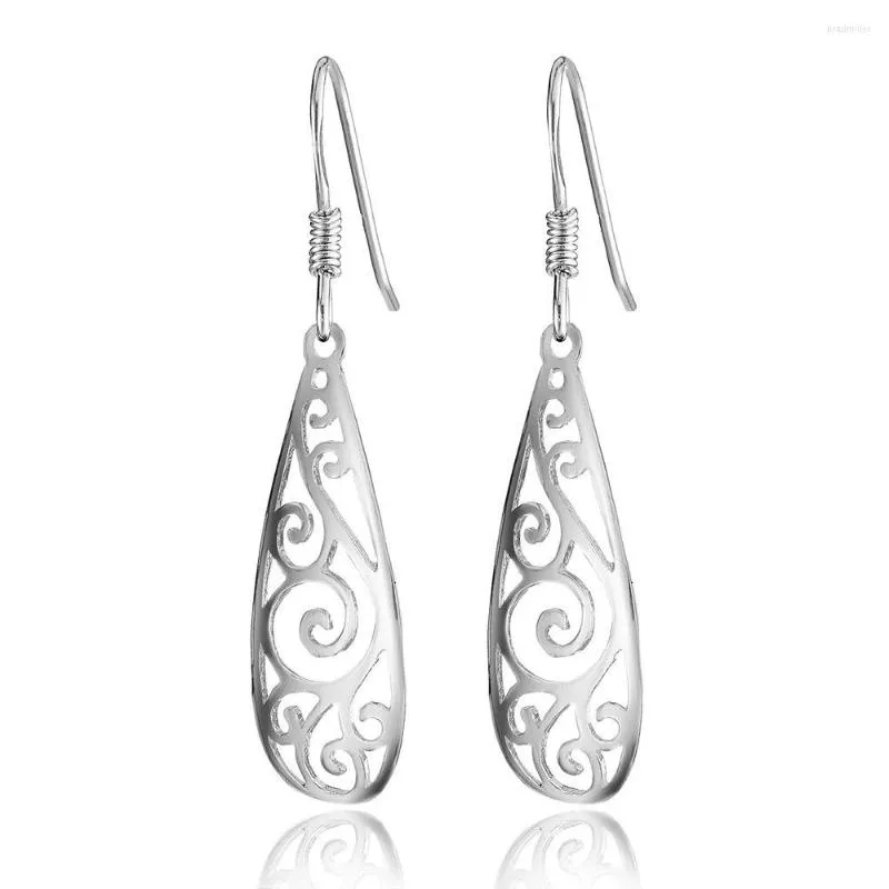 Dingle örhängen Sinya 925 Sterling Silver Filigree Teardrop Drop For Women Mother Girls Fine Jewelry Gift