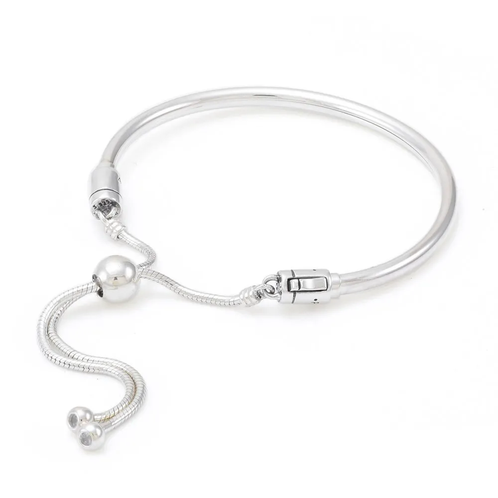 Authentic fit  bracelet charms bead Pendant Diy Rose Gold Moments Collection Shine Slider Bangle Bracelet Birthday Romantic