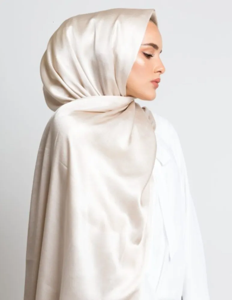 Premium Satin Silk Hijab Scarf For Women Shining Plain Design