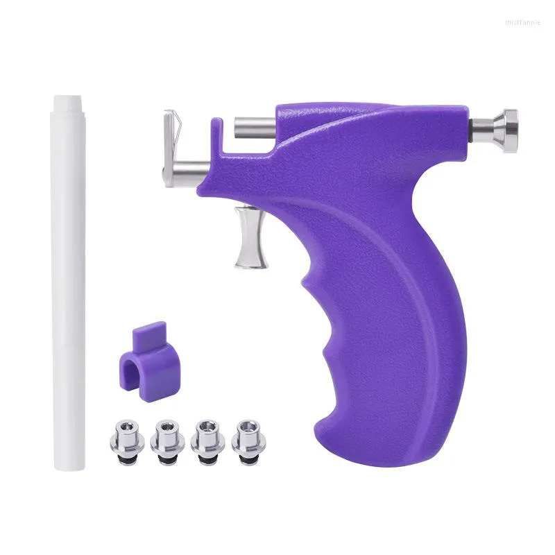 Jewelry Pouches Ear Piercing Tool Set Nose Navel Machine Professional Painless Body Hole Tool-Purple