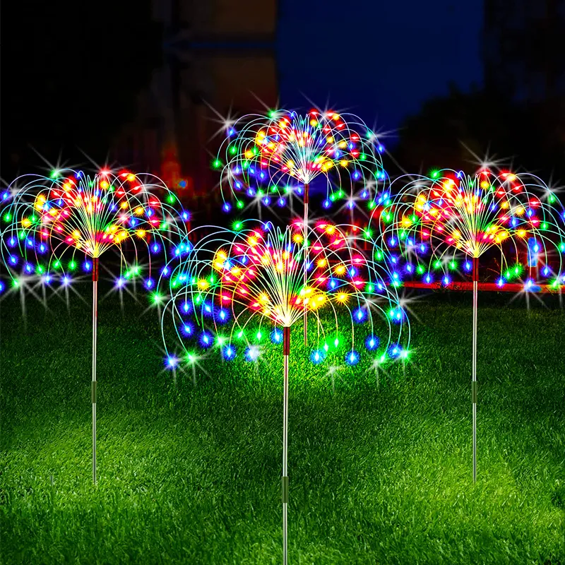 Decorações de jardim Solar LED Firework Fairy Lights Decoração ao ar livre Gramado Caminho Para Pátio Quintal Festa Decoração de Casamento de Natal 230609