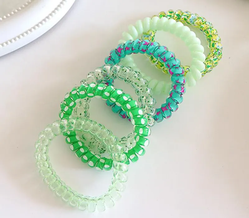 Candy Spiral Plastic Hair Ties Spiral With Phone Cord And Elastic Hair Holders Available DW6880 From China1zhan 0.9 DHgate.Com