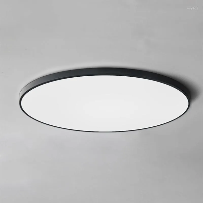 Ceiling Lights 2.3cm Ultra Thin Kitchen Lighting Fixtures Black White Small Round Bedroom Lamp Led 12W 18W 24W