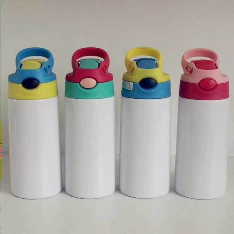 FedEx DIY Cup Sublimation 12oz Watter Bottle Rostfritt stål Sippy Cup Straw Cups Bra kvalitet för barn HVHPE