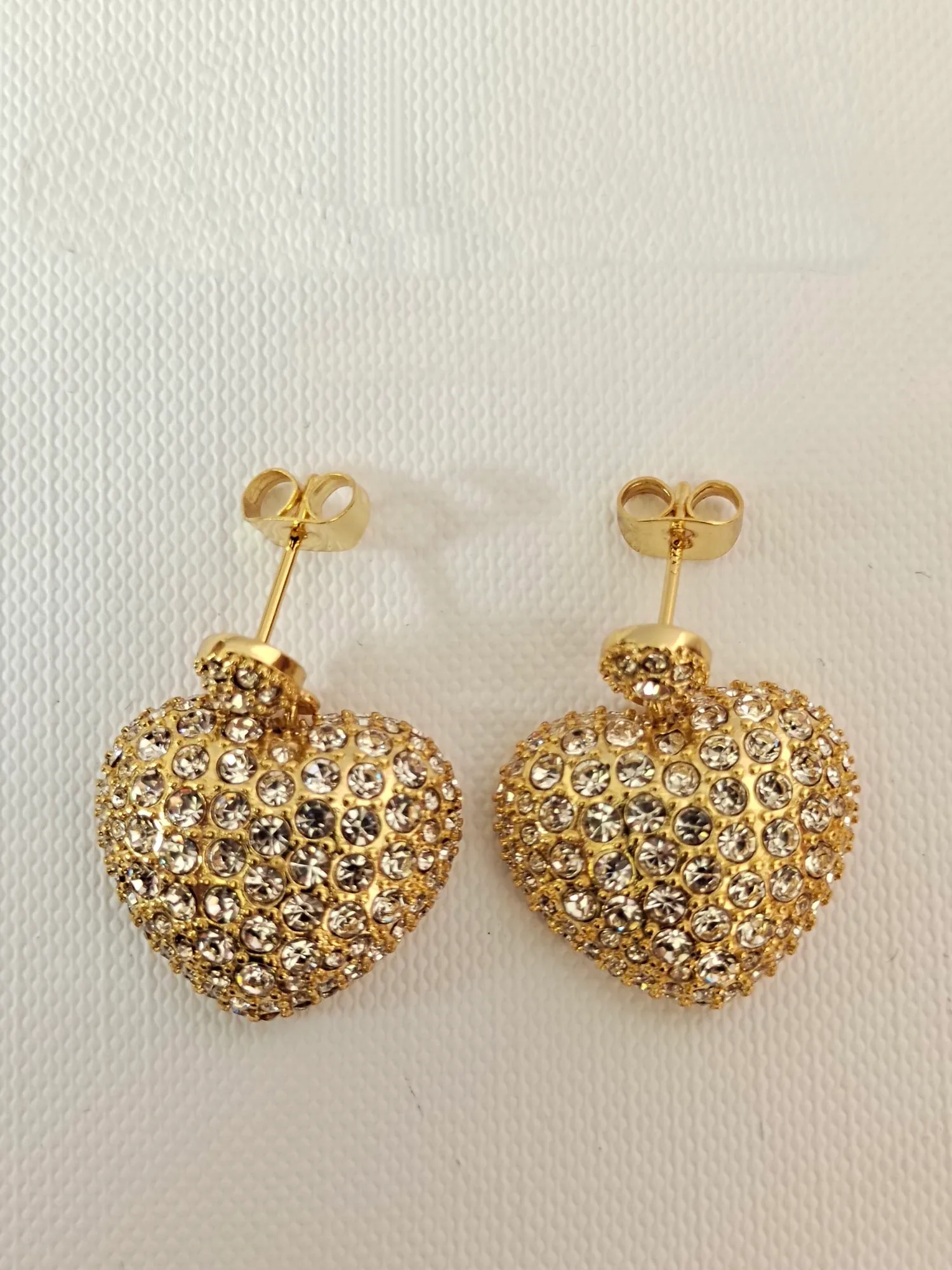 Nova bola de ouro e pingente de amor brincos de orelha cheio de diamantes feminino 18k brinco banhado a ouro conjuntos de joias de luxo-01