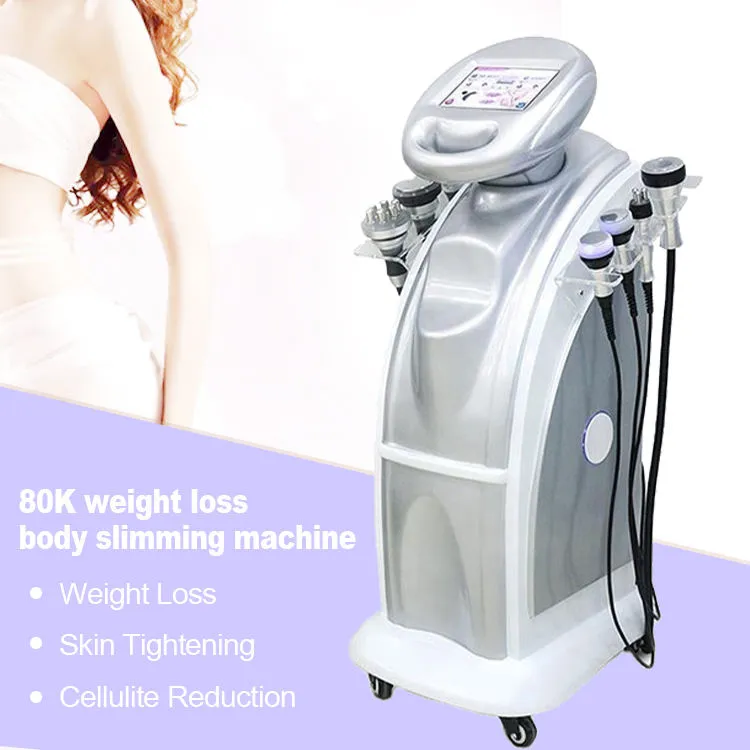 7 i 1 bantmaskin RF 80K/40K Ultraljud Kroppskavitation Vakuum Slim Body Shaping Viktminskning Skulpterande Fat Borttagning Burning Massager Equipments