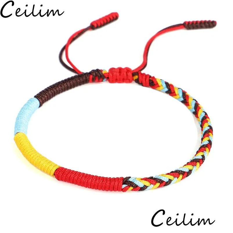 Bracelets à breloques Noeud Tibétain Colorf Charms Pour Chance Style Uni Drop Delivery Jewelry Dhlxh