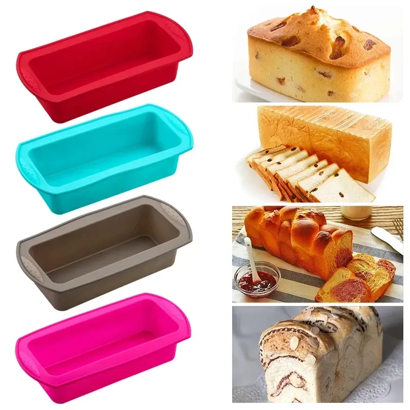 Baking Moulds Food Grade Silicone Double Ear Rectangular Silicone Toast Tray Toast Bread Mold JN10