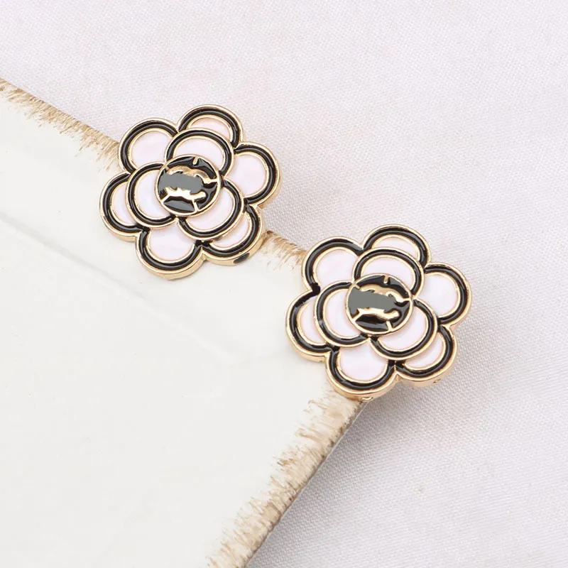 20 Style Luxury Designers Letter Earring Stud Stud Women Elegant Camellia Earring Wedding Party Jewerlry High Quality 18k Gold Plated