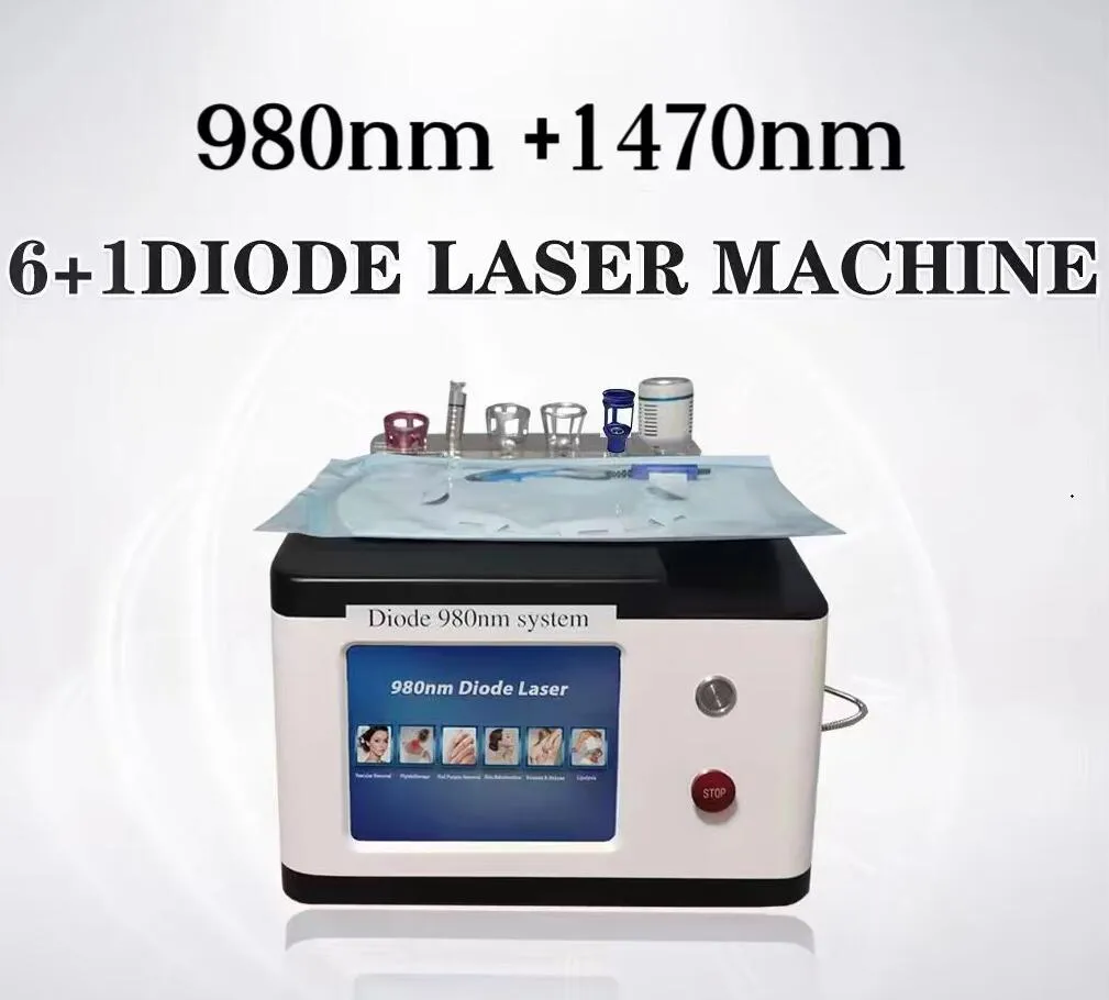 Máquina de lipoaspiração de lipólise a laser de diodo 980nm + 1470nm diretamente eficaz, cirurgia de pele/EVLT/PLDD/aperto dental/máquina de remoção de veias de aranha de sangue